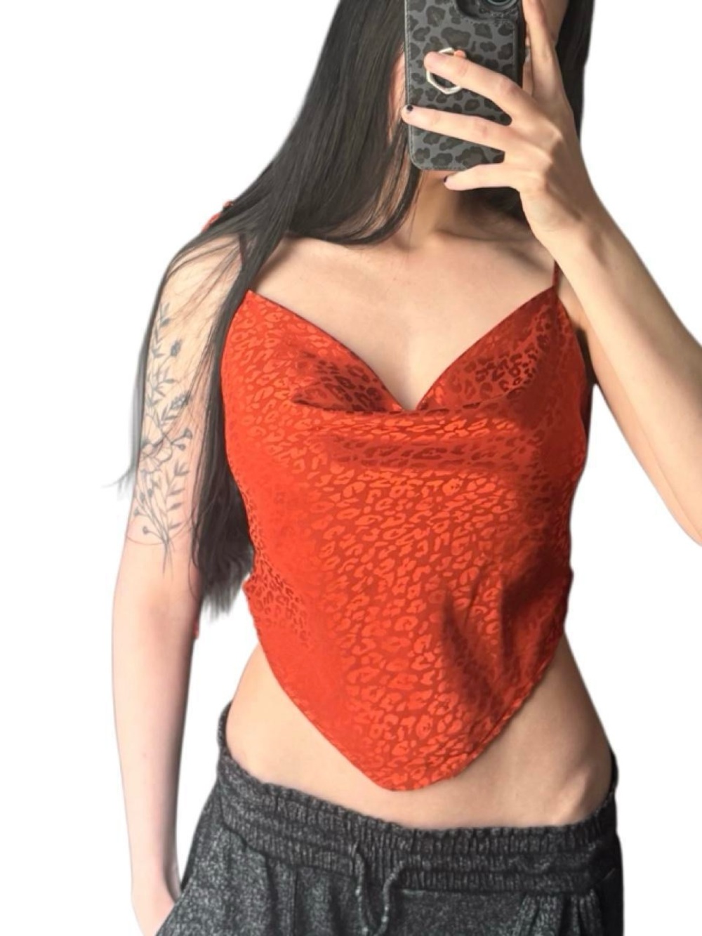Satin y2k Cowl Neck cami Top - Women's
